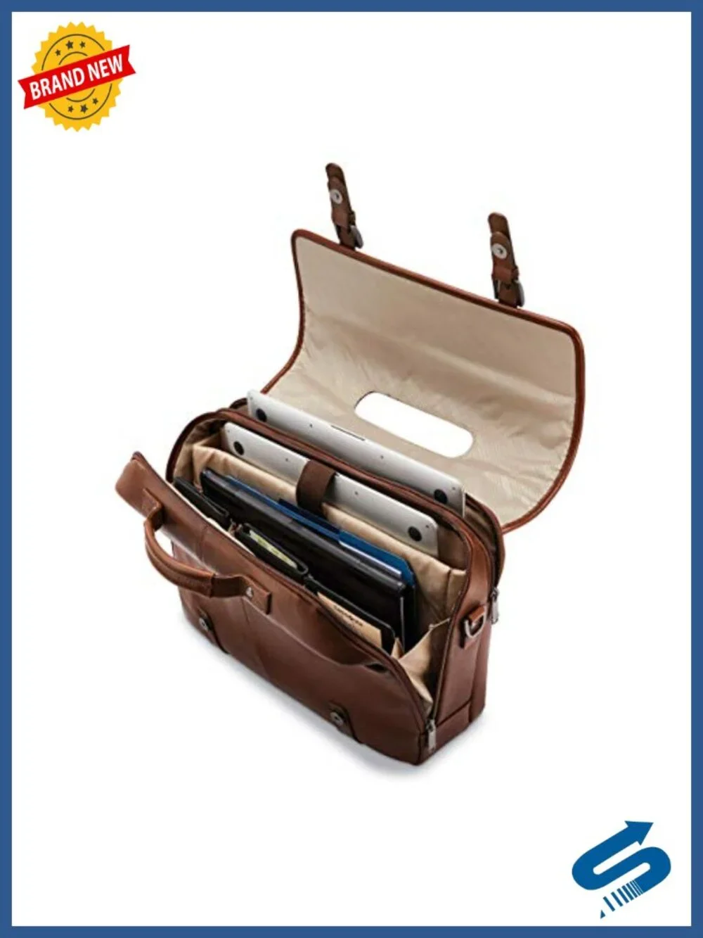 Leather Laptop Briefcase Travel Messenger Bag Business Satchel